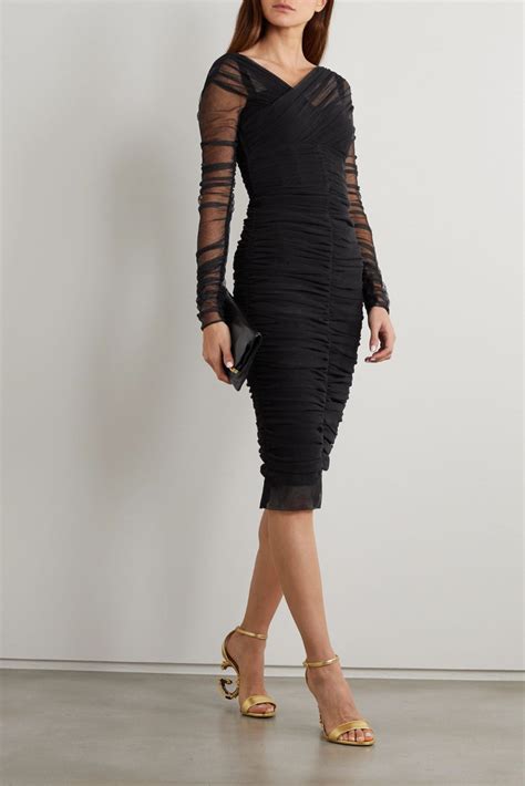 dolce gabbana ruched dress|dolce and gabbana midi dress.